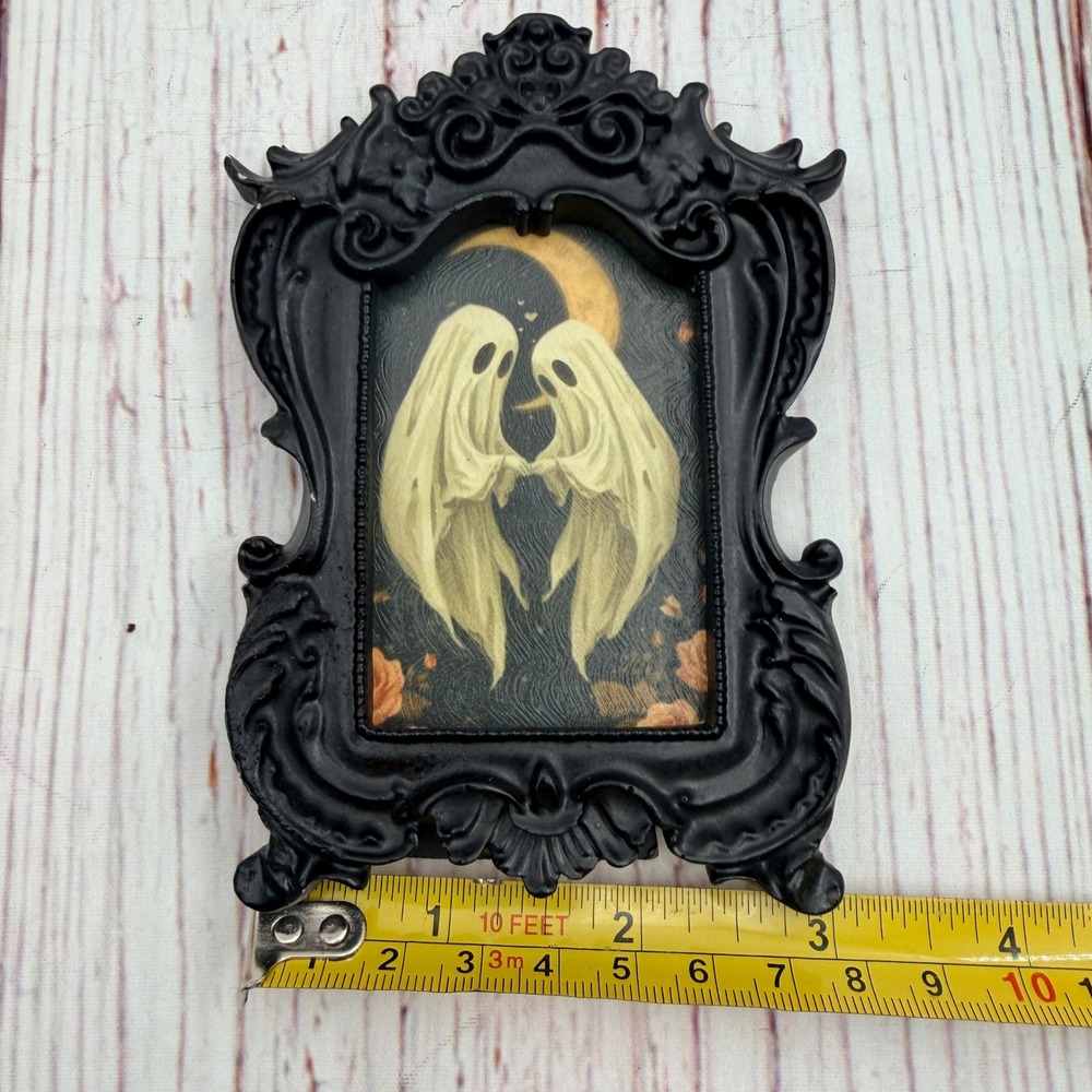 Gothic Ghost Art Print Ornate Black Resin Frame Halloween Decor - Picture 5 of 7